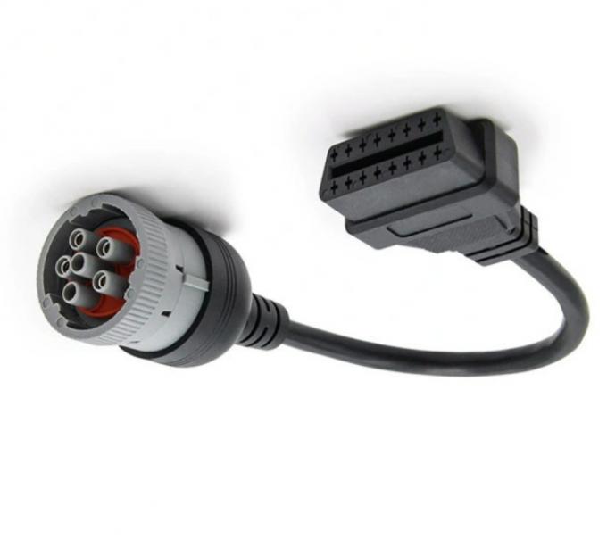 Heavy Duty 6 Pin Male to 16 Pin Female Automotive OBD Cable Adapter Car Diagnostic Cable