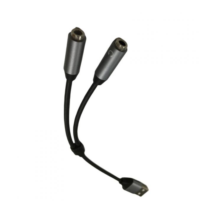 OEM электронная проволока связка один USB на два 3,5 мм адаптер для наушников 1