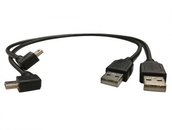 Кабельный электрический канат с 90-градусным углом Мини-USB порт 1