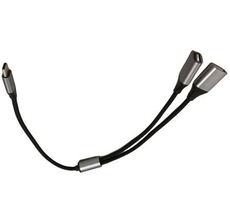 3 м кабельные проволочные решетки сборка 1 тип C до 2 USB 2 в 1 USB кабель