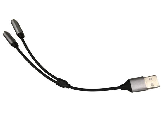 OEM электронная проволока связка один USB на два 3,5 мм адаптер для наушников