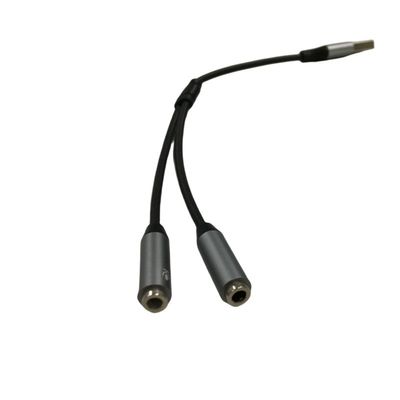 OEM электронная проволока связка один USB на два 3,5 мм адаптер для наушников